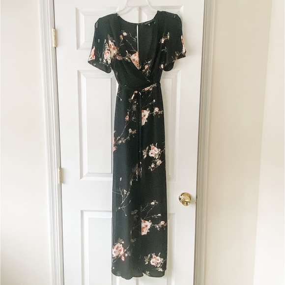 Dynamite Black Dress with Floral Print - Picture 1 of 3